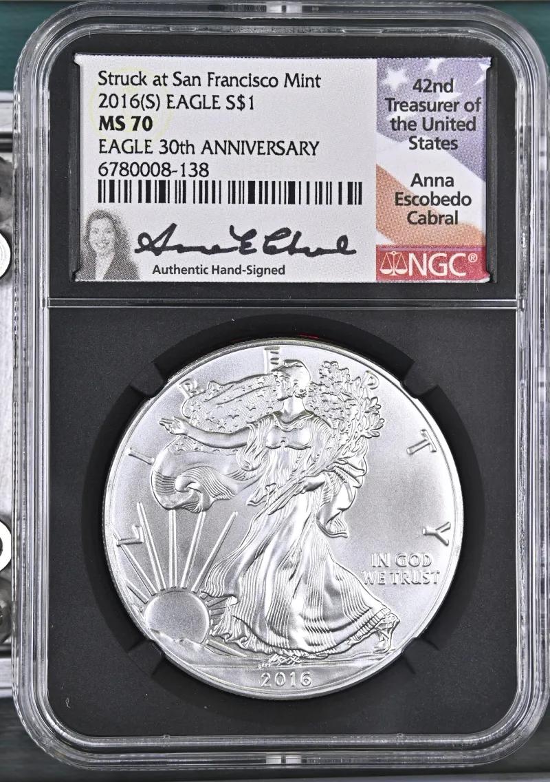 Silver Eagles - Premium graded Silver Eagles and anniversary editions